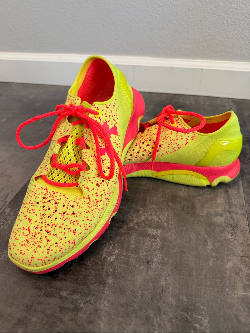 Under Armour Neon Yellow & Hot Pink Women's Athletic Running Shoes